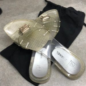 Chanel authentic clear jelly sandal size 40,